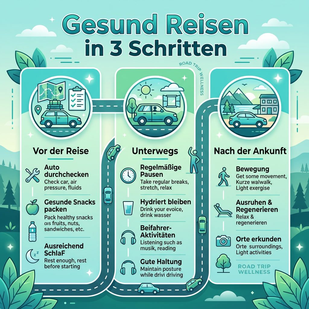Gut ankommen: Wie Quantenfeld-Technologie das Reisen erleichtert 1 Infografik: 3 Schritte für gesundes Reisen mit Quantenfeld-Technologie