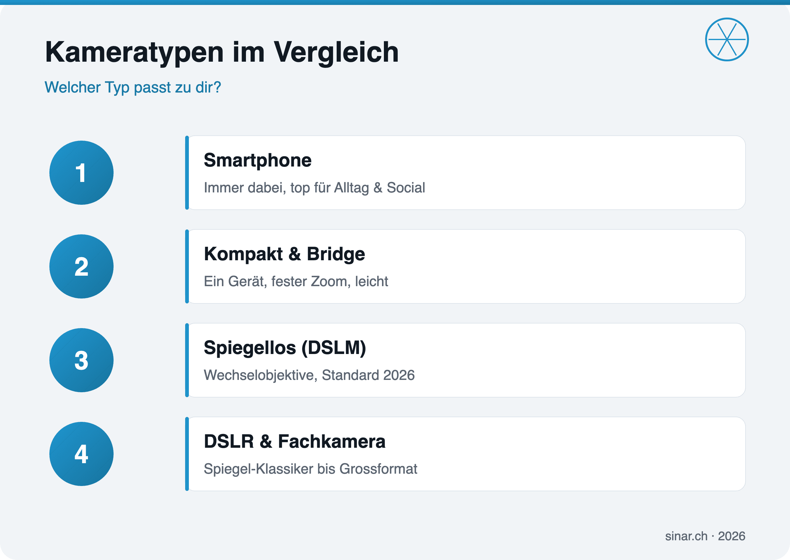 Infografik: Kameratypen im Vergleich